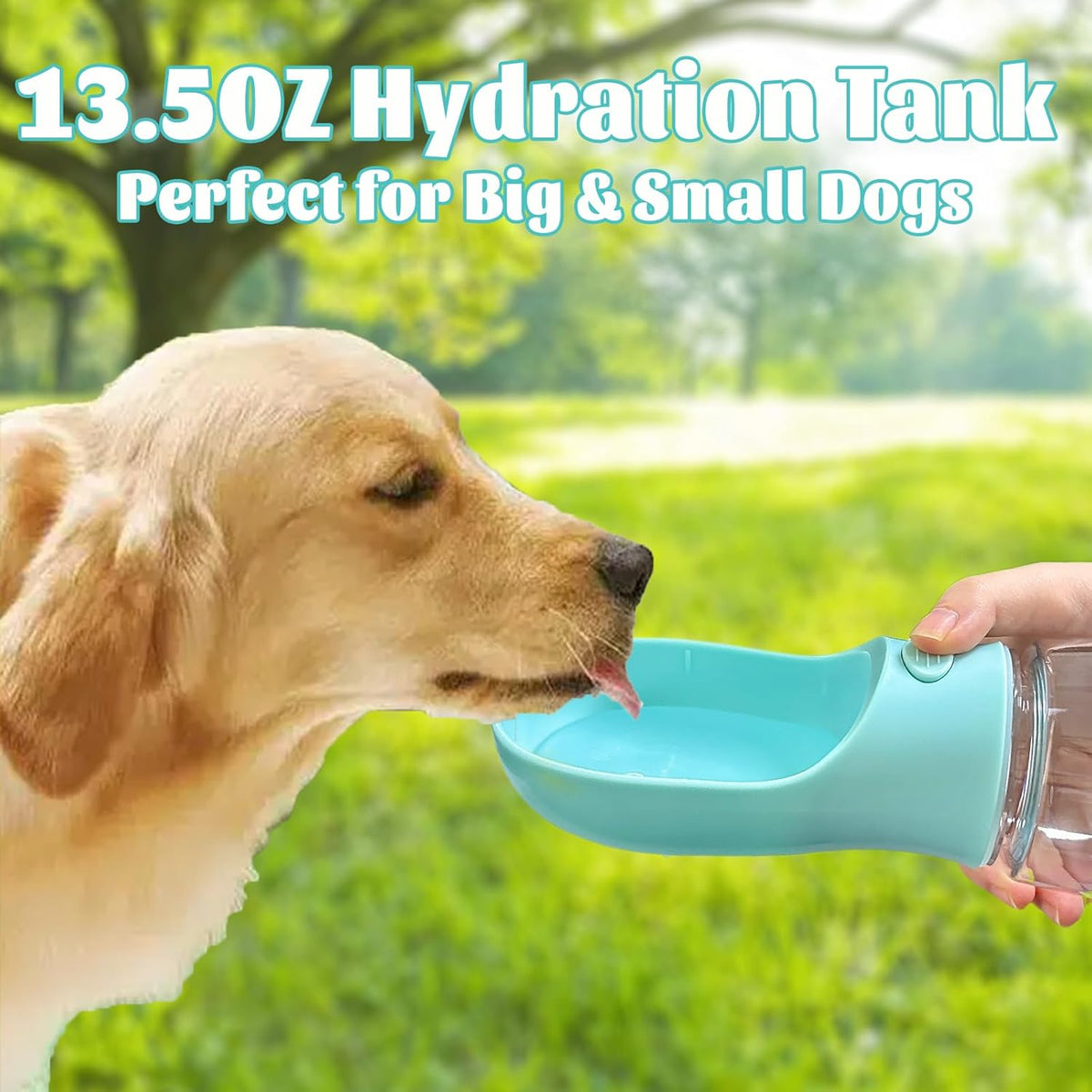 3-in-1 Portable Dog Water Bottle, Food Container & Waste Bag Dispenser