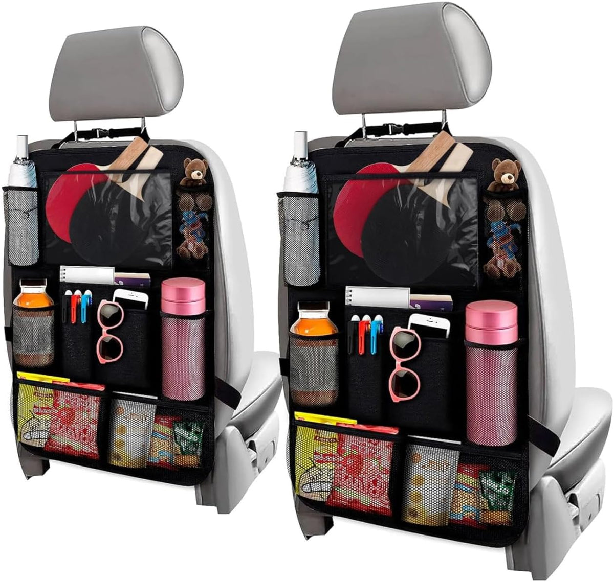 2-Pack Backseat Car Organizers – 9-Pocket Road Trip Storage
