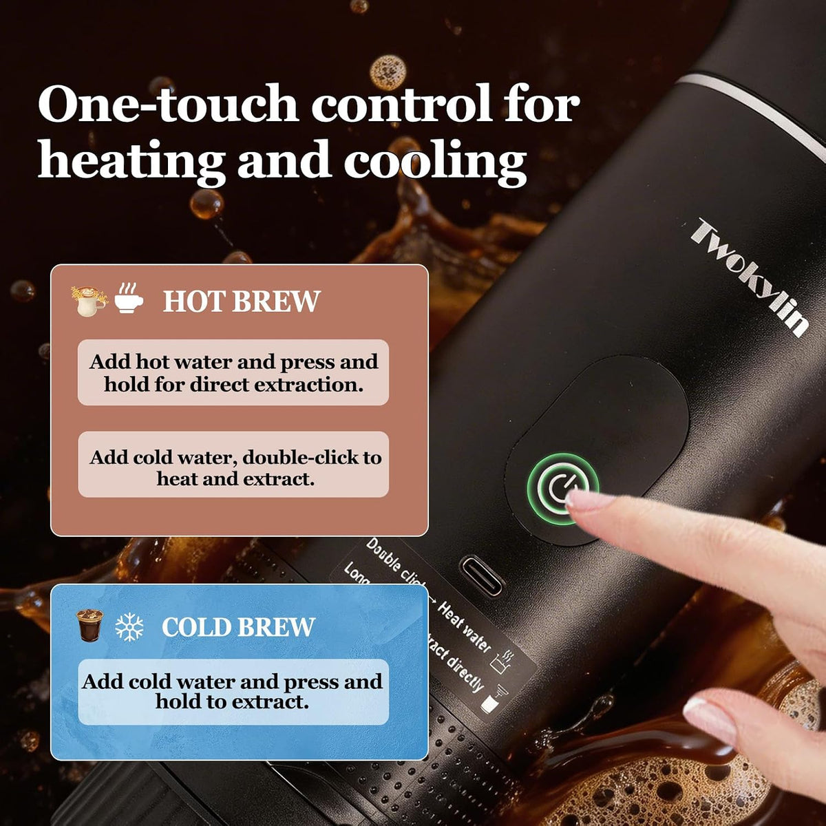 20-Bar Self-Heating Portable Espresso Maker – 3-in-1 Travel Coffee Machine