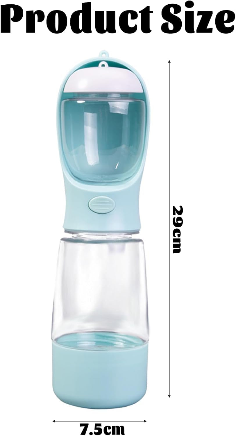 3-in-1 Portable Dog Water Bottle, Food Container & Waste Bag Dispenser