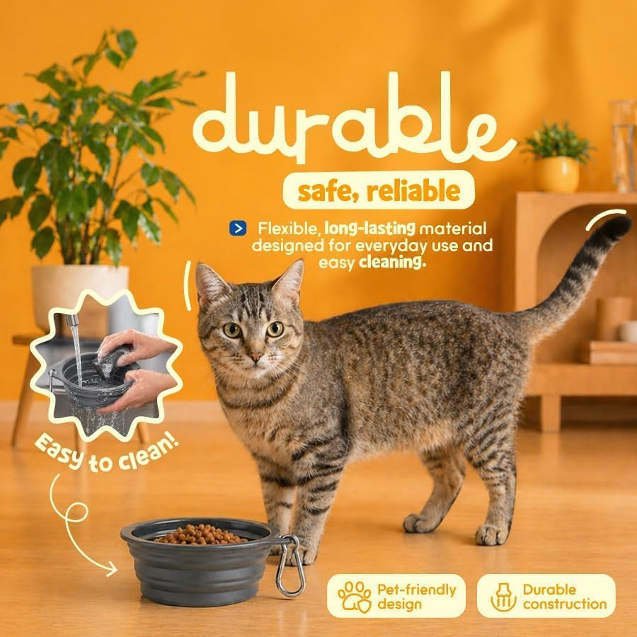 2-Pack 28oz Collapsible Dog Travel Bowls with Carabiners