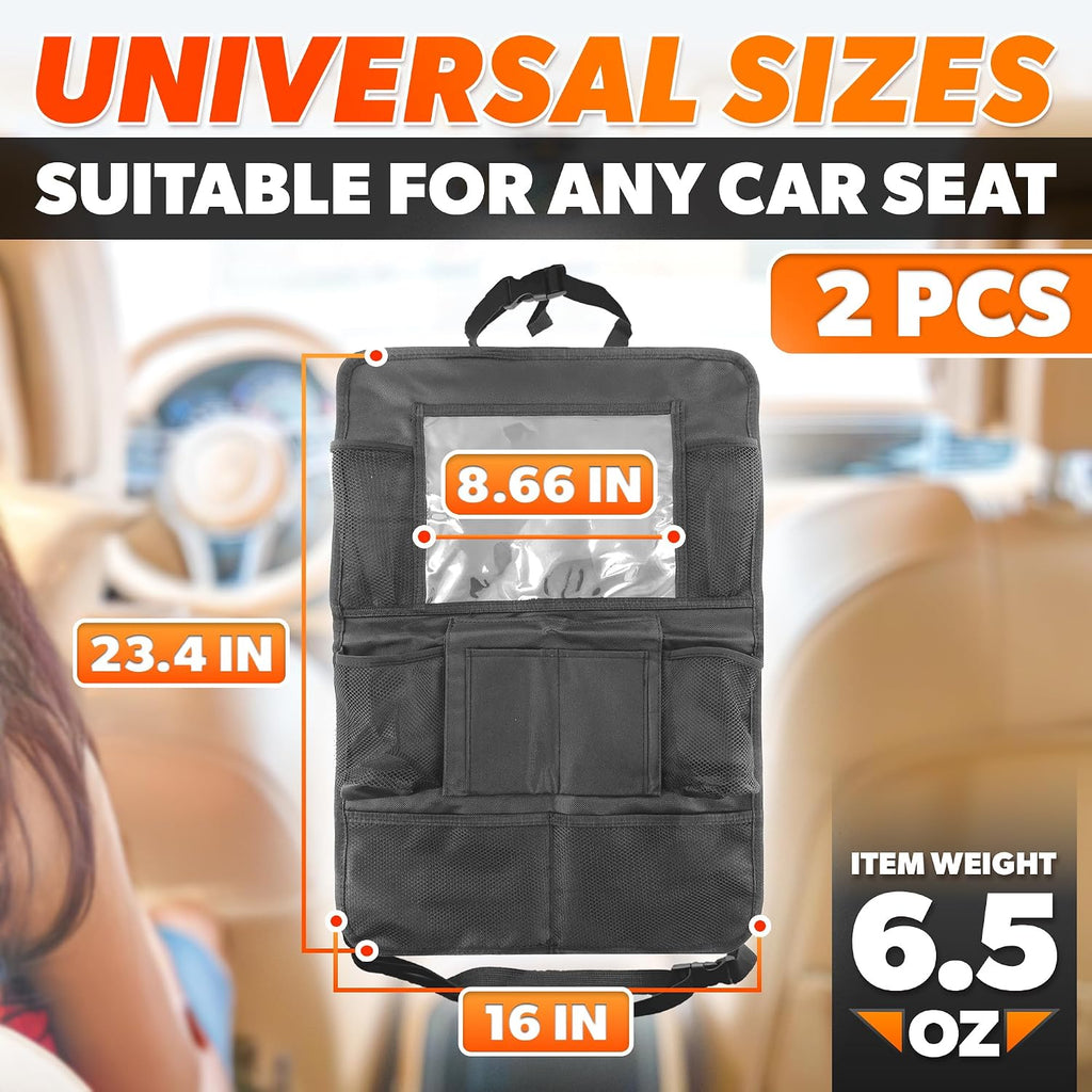 2-Pack Backseat Car Organizers – 9-Pocket Road Trip Storage