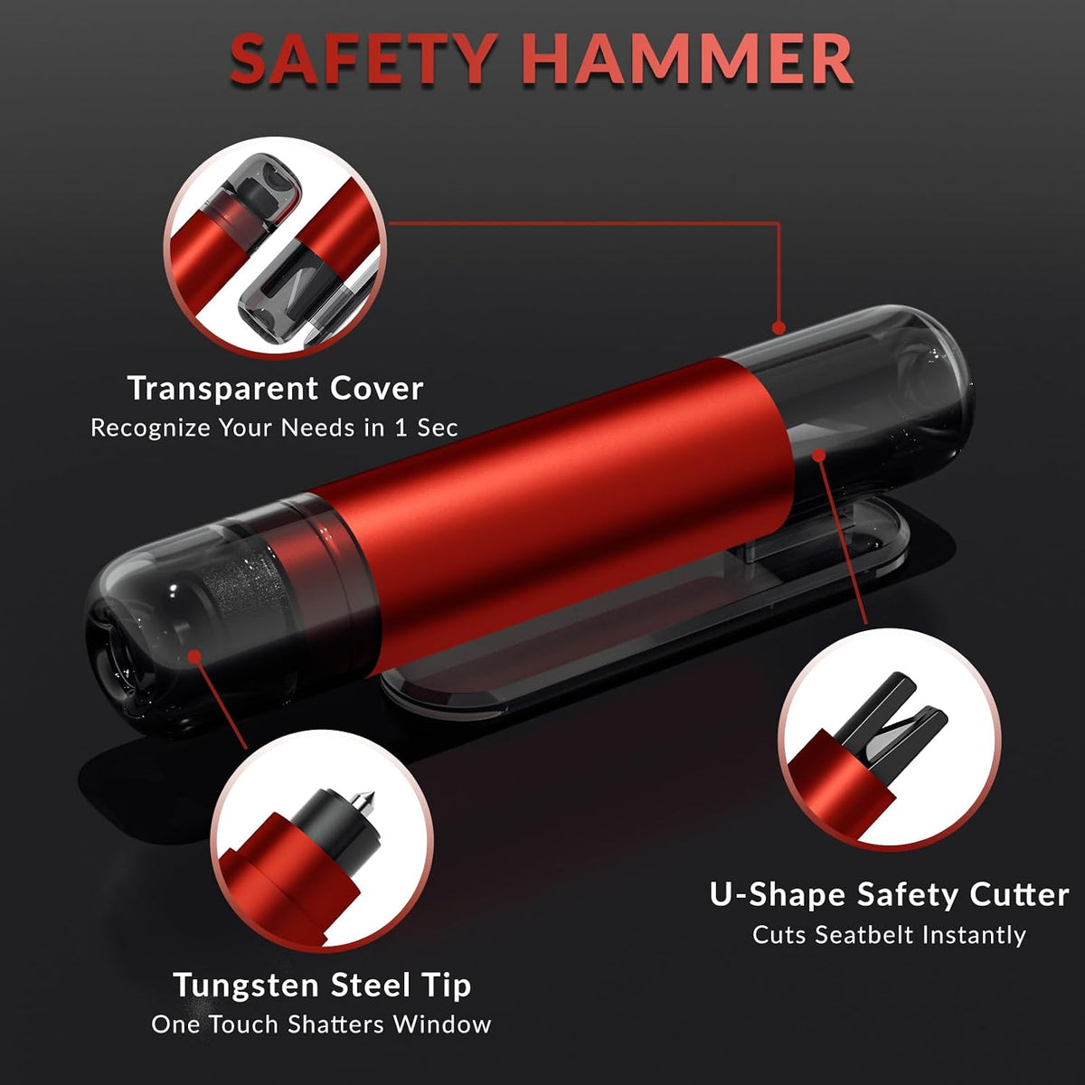 Emergency Window Breaker & Seatbelt Cutter – 4 Pack