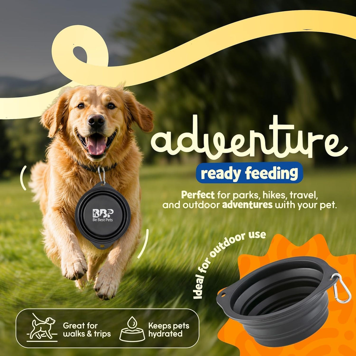 2-Pack 28oz Collapsible Dog Travel Bowls with Carabiners