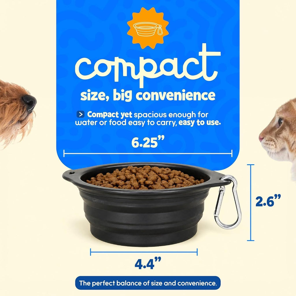 2-Pack 28oz Collapsible Dog Travel Bowls with Carabiners