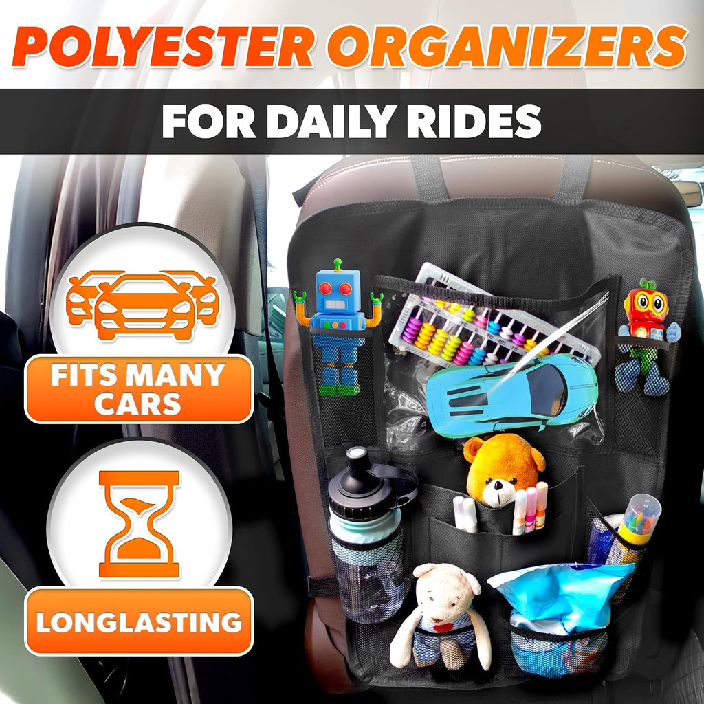 2-Pack Backseat Car Organizers – 9-Pocket Road Trip Storage
