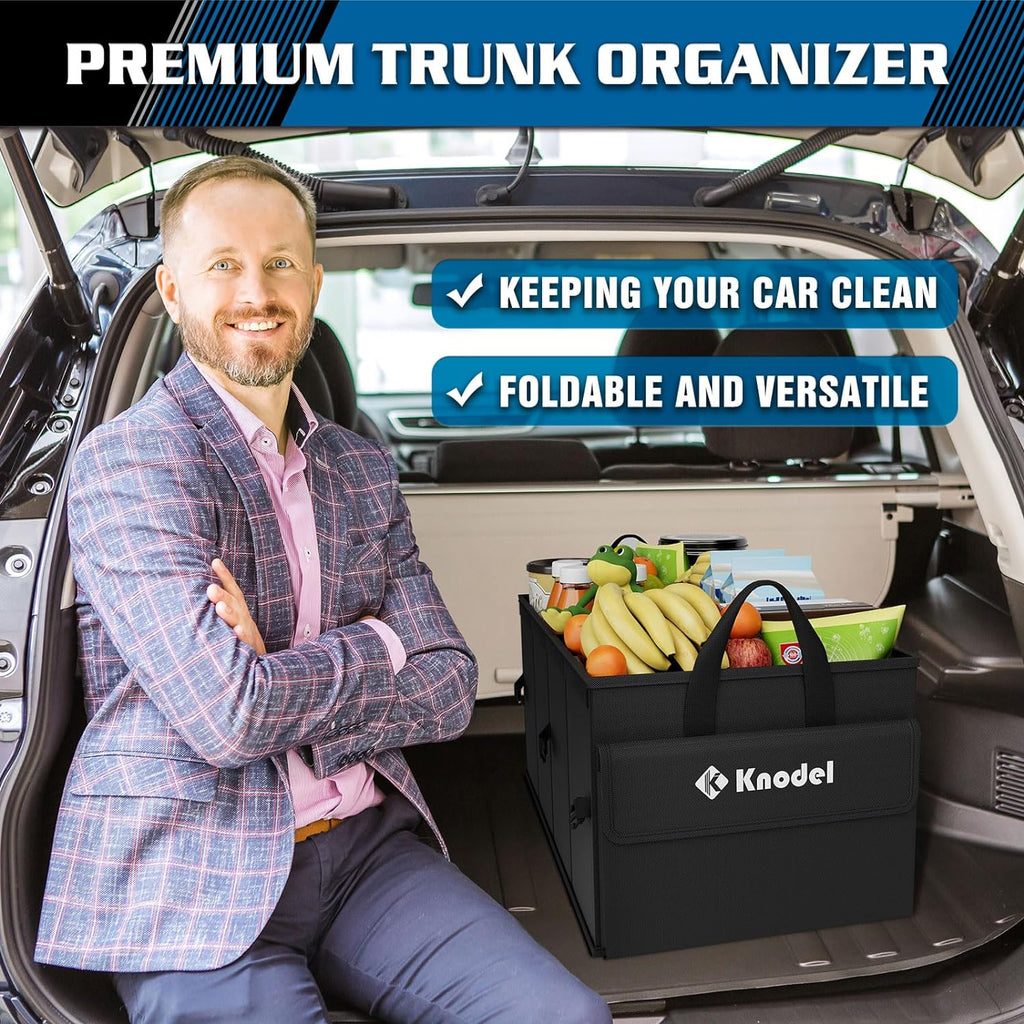 57L Collapsible Car Trunk Organizer with Lid